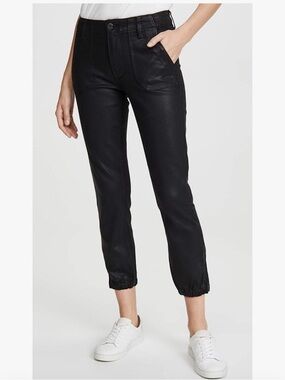 Paige Mayslie Black Coated Joggers